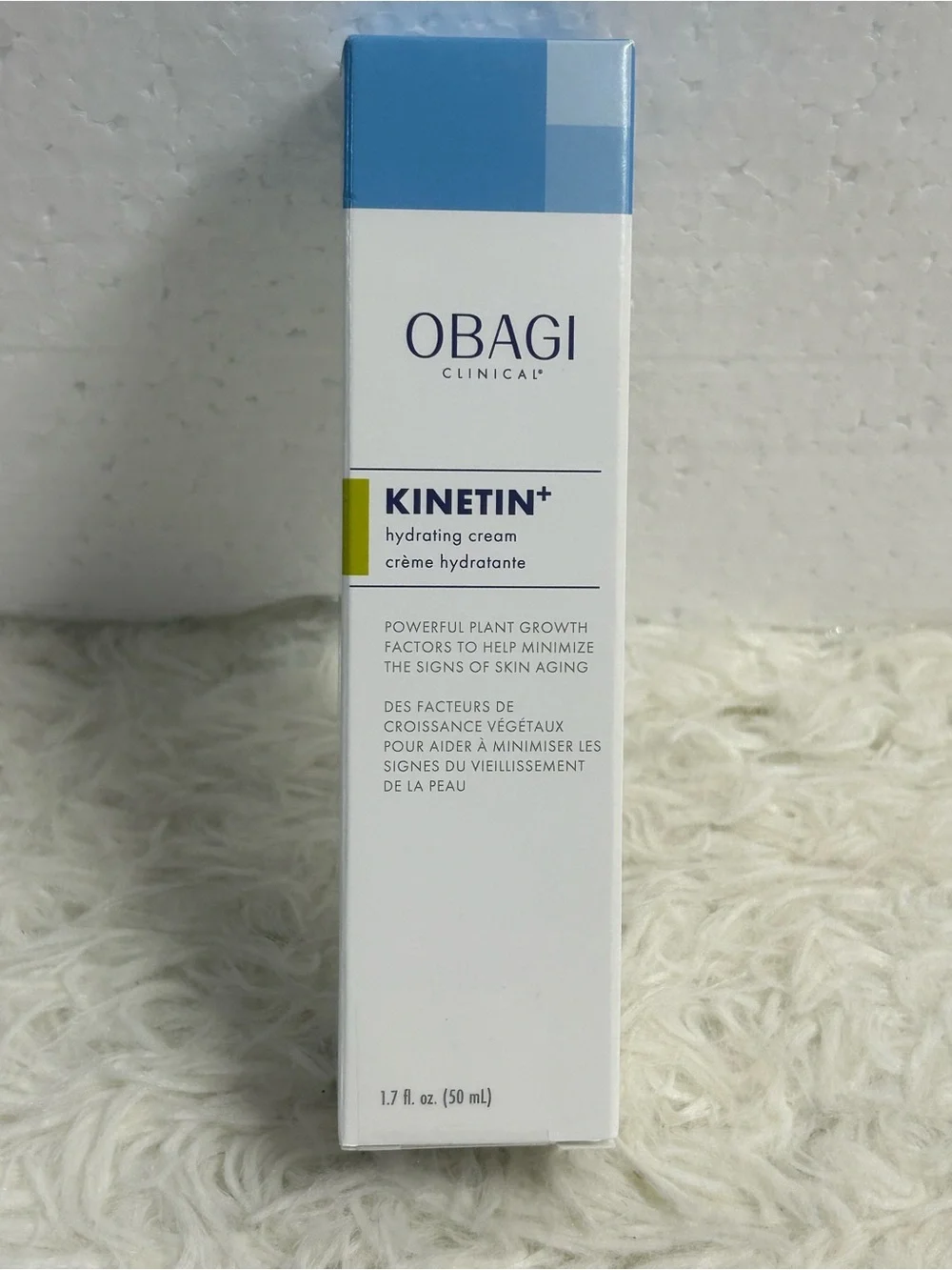 Obagi Kinetin+ Hydrating Cream - White with Blue and Lime Accents